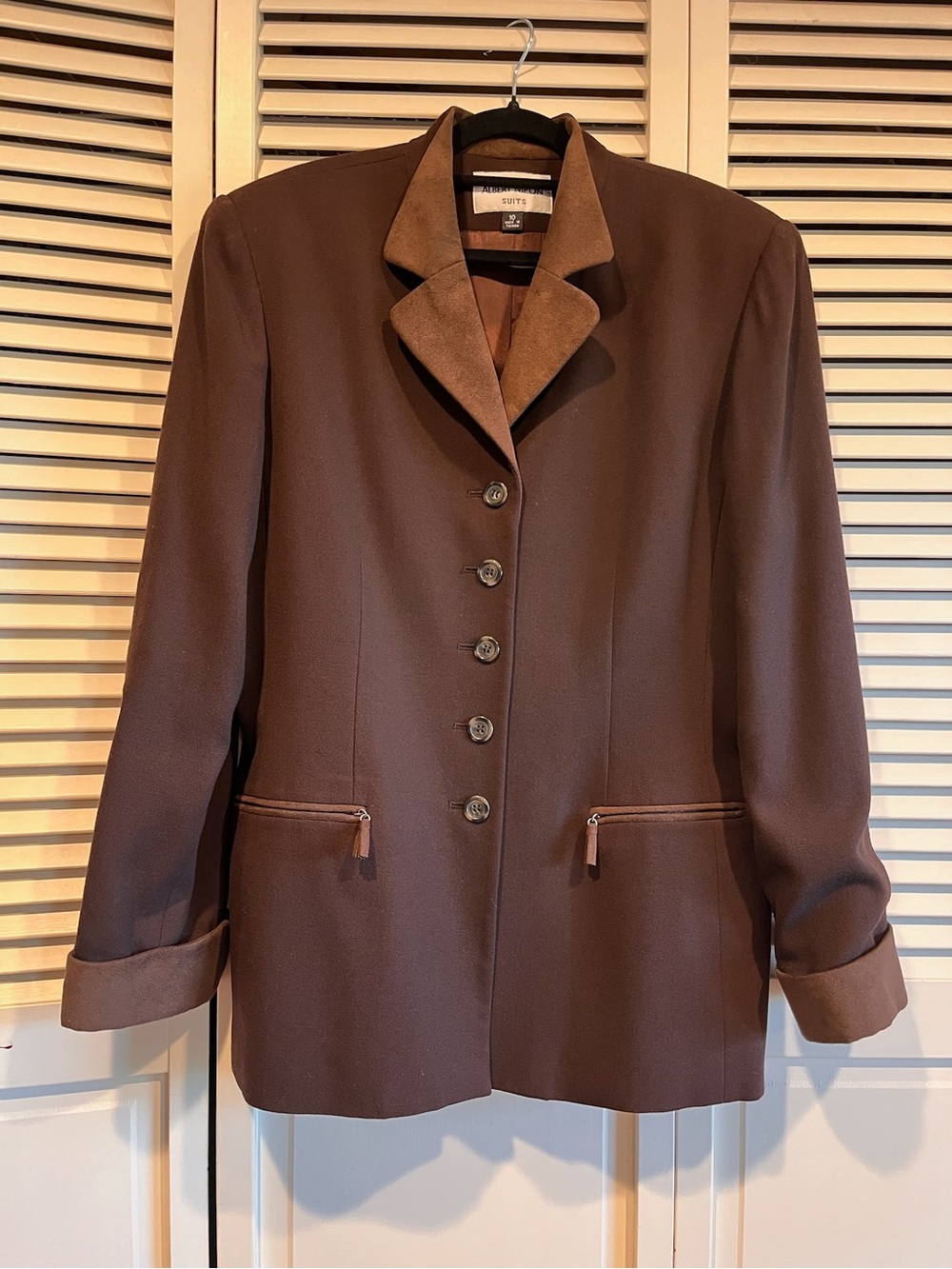 Vintage Albert Nipon Chocolate Brown Tailored Blazer Jacket
